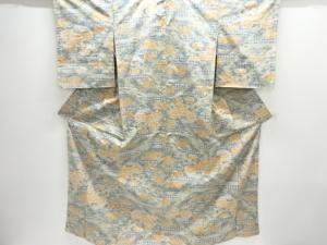 花模様織り出し十日町紬着物